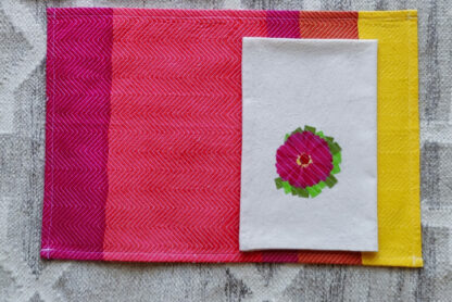 Calyz Pink Orange Placemat Napkin Set - Image 3